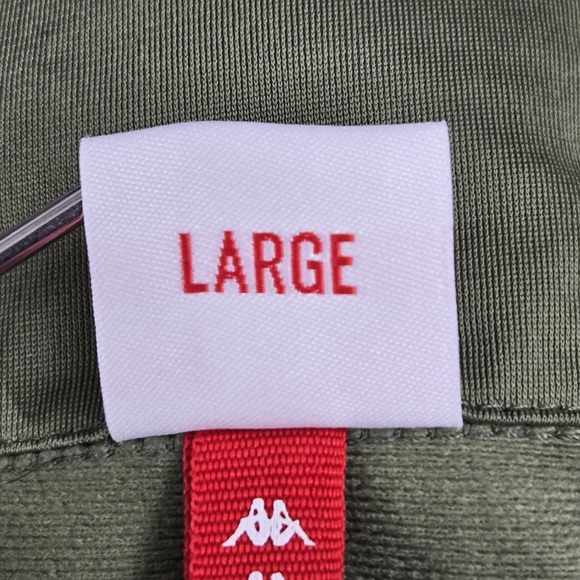 Kappa Men Jacket LARGE Green Track Jacket Logo Graphic Activewear Gorpcore - Picture 3 of 11